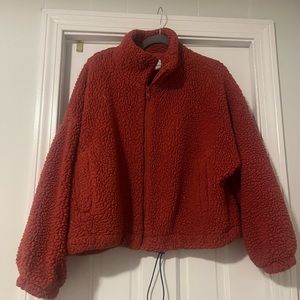 Trendy Teddy Beat Red Jacket Urban Outfitters